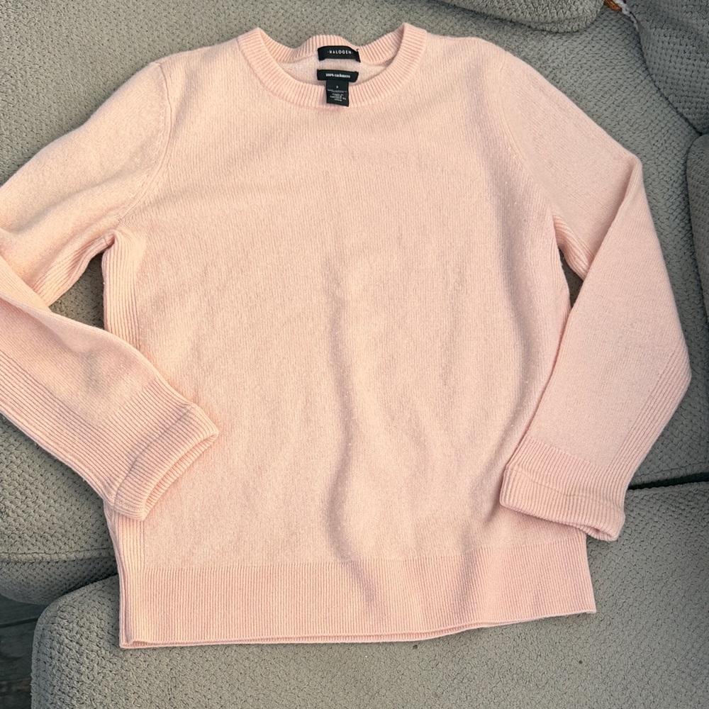 Halogen Light Pink Crew Neck Sweater